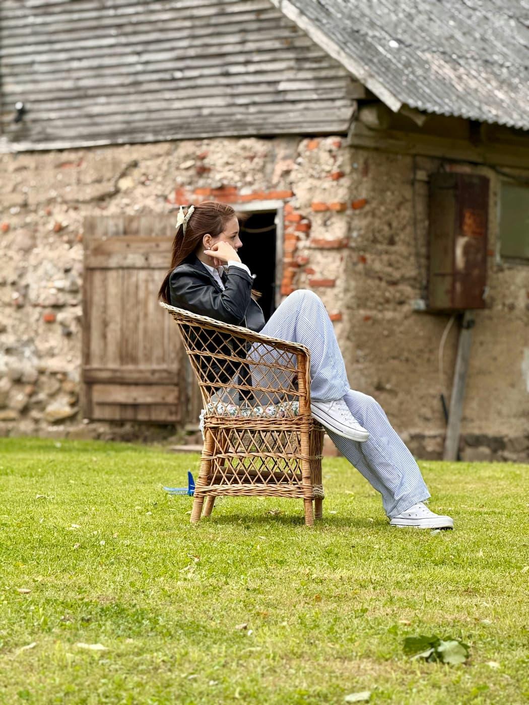 Person feeling anxious on a couch