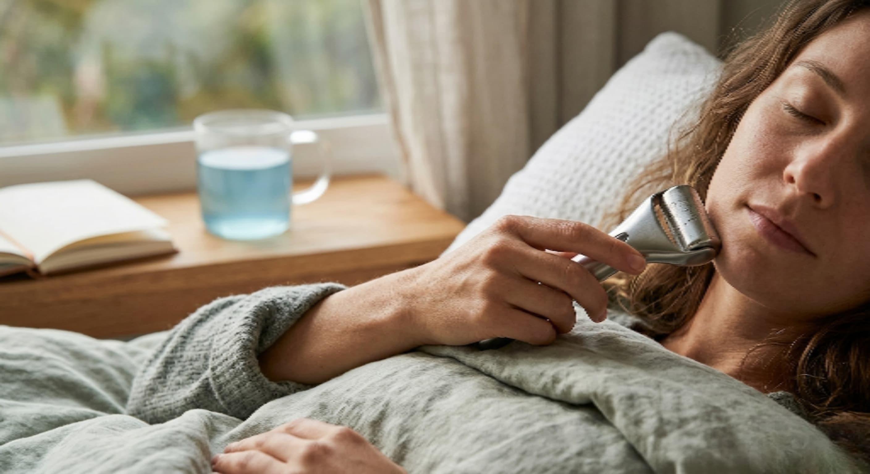 Self-care setup with ice roller
