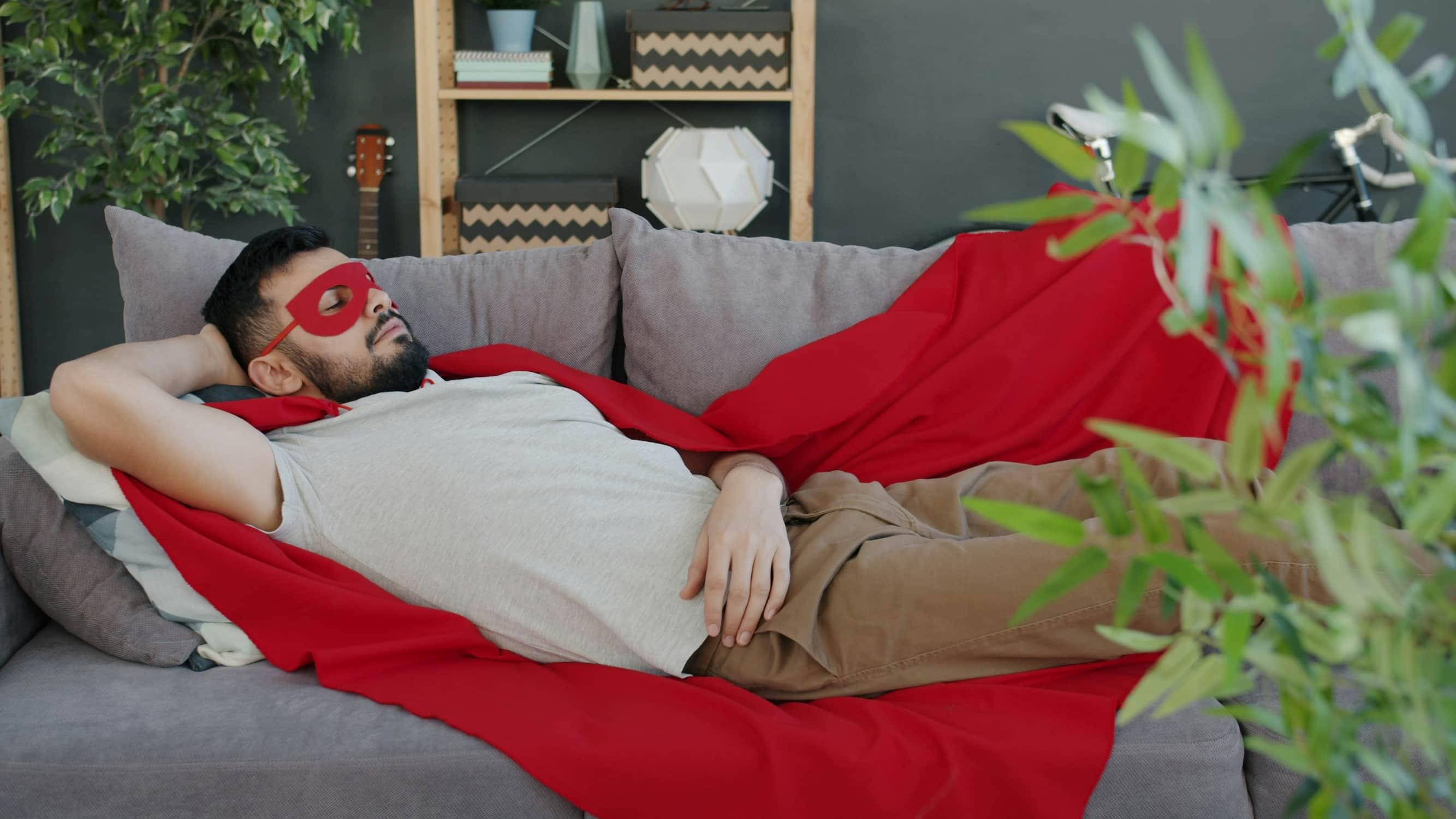 Relaxing with a weighted blanket