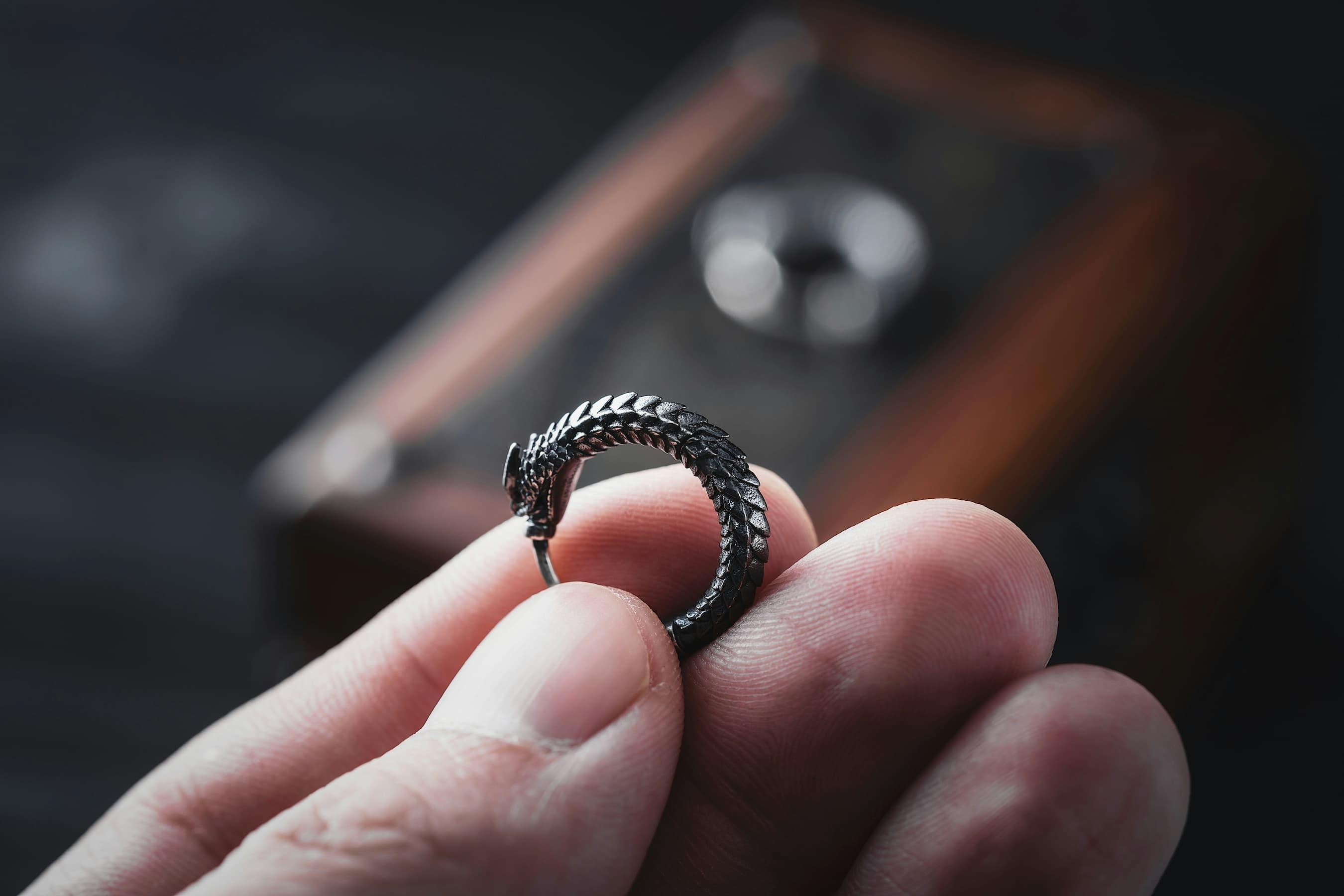 Close-up of hands calming playing with a fidget ring